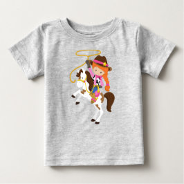 Camiseta De Bebé Vaquera, Alguacil, Caballo, Lasso, Naranja Hair