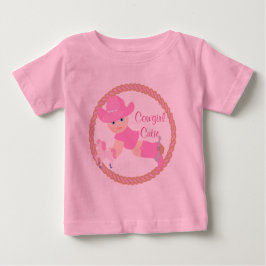 Camiseta De Bebé Vaquera Bebé Sombrero Rosa Botas y Caballo