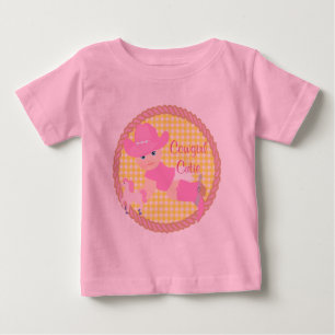 Camiseta De Bebé Vaquera Bebé Sombrero Rosa Botas y Tutú de Caballo