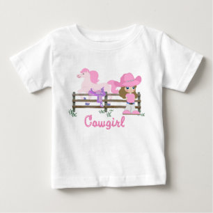 Camiseta De Bebé Vaquera con caballo