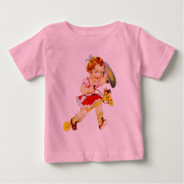 Camiseta De Bebé Vaquera de Rodeo Occidental en Caballo de Palo