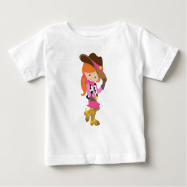 Camiseta De Bebé Vaquera, Sheriff, Occidental, País, Cabello Naranj