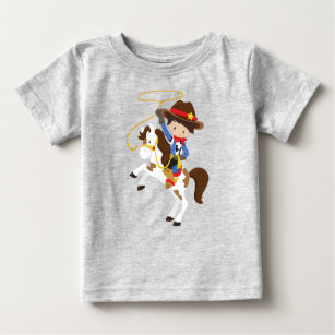 Camiseta De Bebé Vaquero, alguacil, Caballo, Lasso, Oeste, Pelo Mar