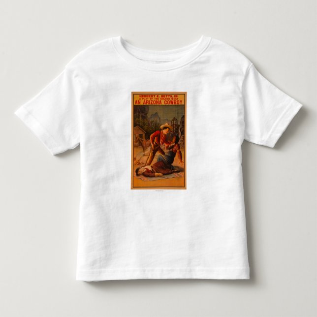 Camiseta De Bebé Vaquero de Arizona - Cowboy y la lucha india (Anverso)