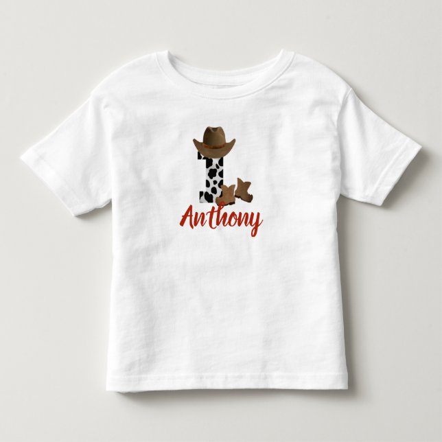 Camiseta De Bebé Vaquero de cumpleaños personalizado (Anverso)