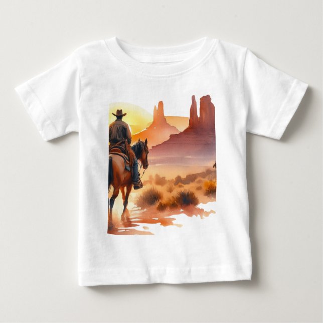 Camiseta De Bebé Vaquero del desierto  (Anverso)