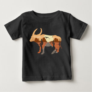 Camiseta De Bebé Vaquero Desierto Amanecer Ganado Toro Cactus