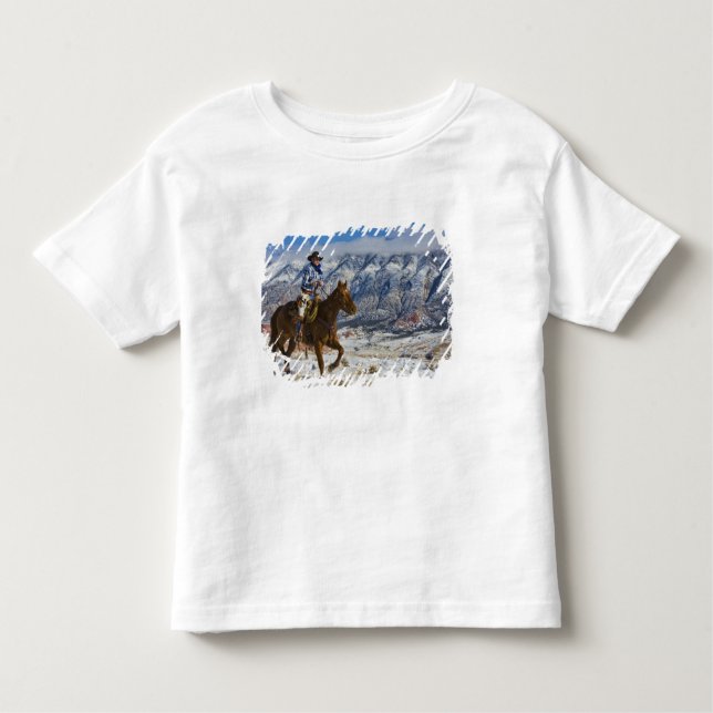 Camiseta De Bebé Vaquero en caballo con gritos de cuero (Anverso)