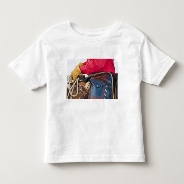 Camiseta De Bebé Vaquero en caballo con gritos de cuero (Anverso)