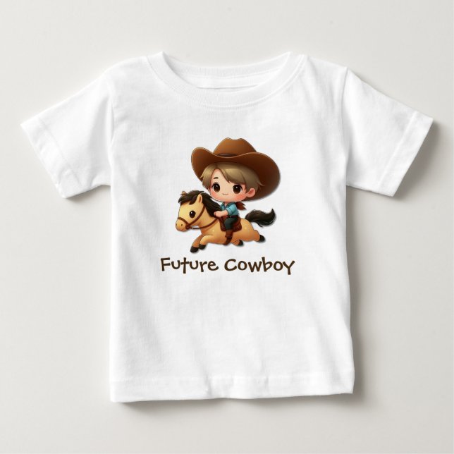 Camiseta De Bebé Vaquero Futuro Adorable (Anverso)