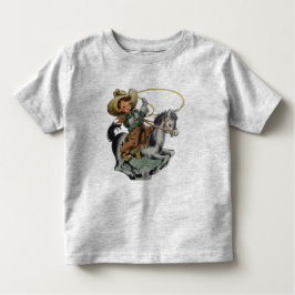 Camiseta De Bebé Vaquero Occidental Antiguo Niño en Caballo con Cue