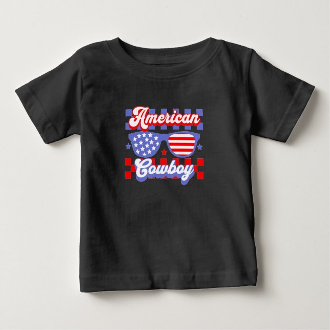 Camiseta De Bebé Vaquero Patriótico del Oeste Americano (Anverso)