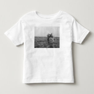 Camiseta De Bebé Vaquero "Saunders rojos" silla un bronce