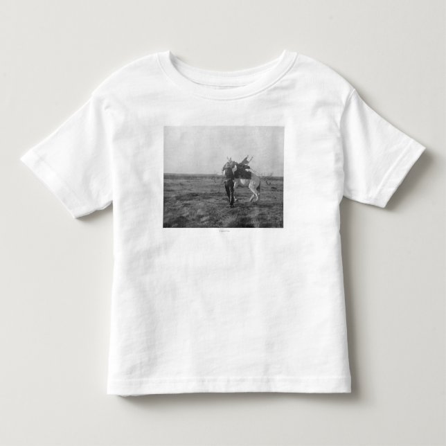Camiseta De Bebé Vaquero "Saunders rojos" silla un bronce (Anverso)