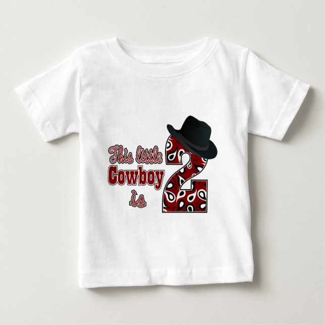 Camiseta De Bebé Vaquero Segundo Cumpleaños (Anverso)