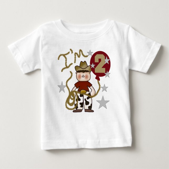 Camiseta De Bebé Vaquero Segundo Cumpleaños (Anverso)