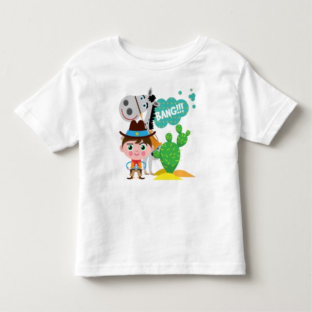 Camiseta De Bebé Vaquero y caballo (Anverso)