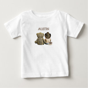 Camiseta De Bebé Vaquero y Teddy Bear Baby Tee personalizados