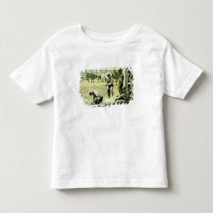 Camiseta De Bebé Vaqueros estadounidenses etiquetando una ternera, 