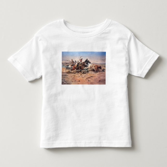 Camiseta De Bebé Vaqueros rotando un toro, 1897 (aceite sobre lienz (Anverso)