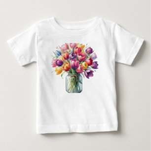 Camiseta De Bebé Vara de flor de tulipán