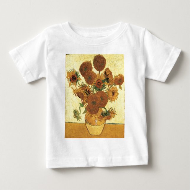Camiseta De Bebé Vase con quince girasoles, Vincent van Gogh (Anverso)