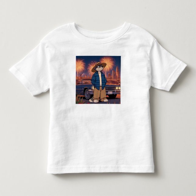 Camiseta De Bebé Vato Lobo el 4 de julio    (Anverso)