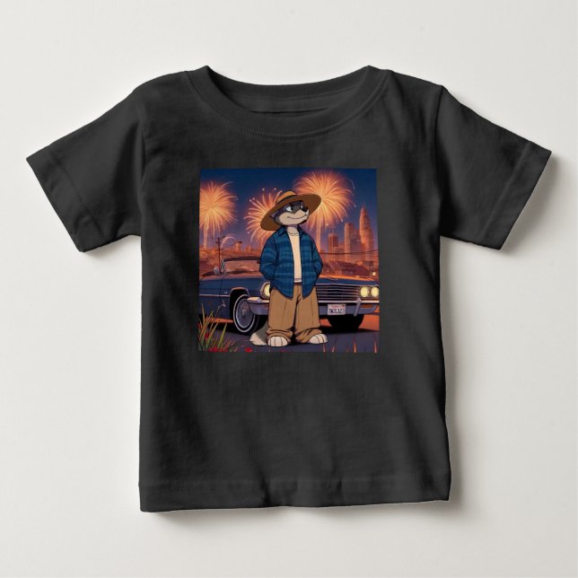 Camiseta De Bebé Vato Lobo el 4 de julio    (Anverso)