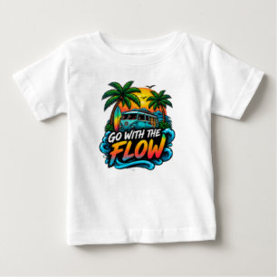 Camiseta De Bebé Ve con la Corriente – Tipografía de Vibraciones Po