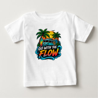 Camiseta De Bebé Ve con la Corriente – Tipografía de Vibraciones Po