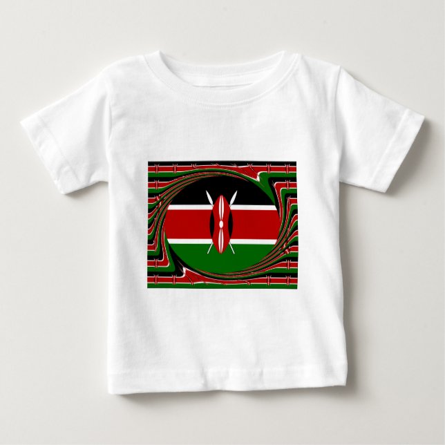 Camiseta De Bebé Vector de bandera keniano dinámico: un diseño ener (Anverso)