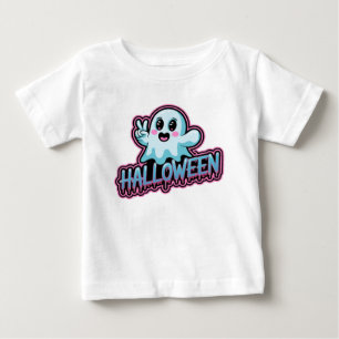 Camiseta De Bebé Vector de Halloween de neón brillante