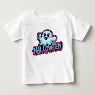 Camiseta De Bebé Vector de Halloween de neón brillante