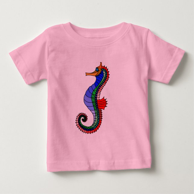 Camiseta De Bebé Vector - Seahorse (Anverso)