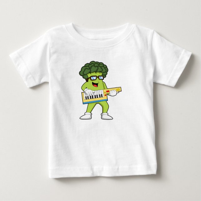 Camiseta De Bebé Vegan Broccoli en Music with Guitar (Anverso)