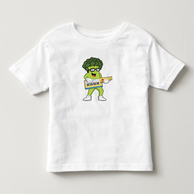 Camiseta De Bebé Vegan Broccoli en Music with Guitar (Anverso)