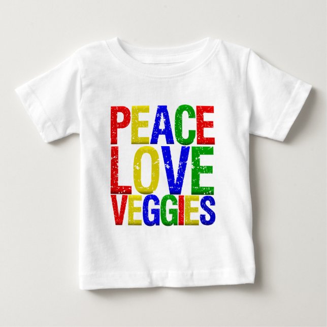 Camiseta De Bebé Veggies del amor de la paz (Anverso)