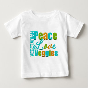 Camiseta De Bebé Veggies vegetarianos del amor de la paz