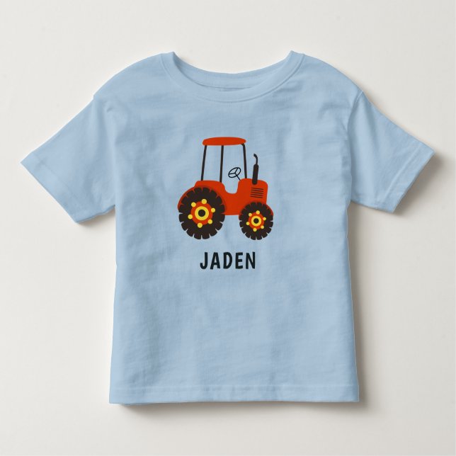 Camiseta De Bebé Vehículo agrícola personalizado para niños del Tra (Anverso)