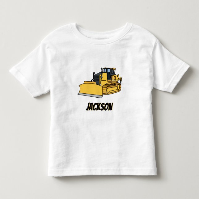 Camiseta De Bebé Vehículo de construcción de bulldozer personalizad (Anverso)