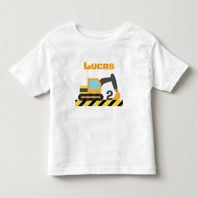 Camiseta De Bebé Vehículo de construcción excavadora para 2 años (Anverso)