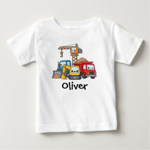 Camiseta De Bebé Vehículos de Construcción Adorables