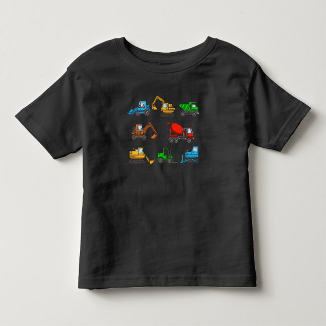 Camiseta De Bebé Vehículos de construcción, carretilla elevadora (Anverso)