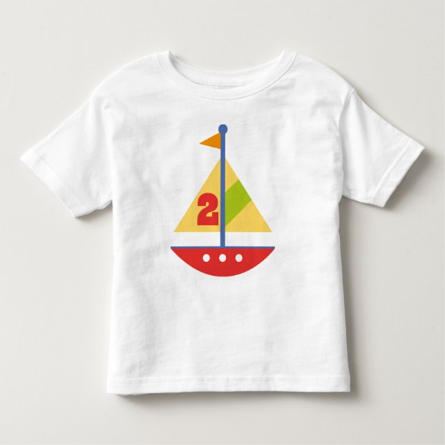 Camiseta De Bebé Velero del cumpleaños de 2 años (Anverso)