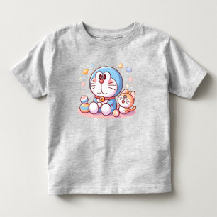 Camiseta De Bebé Ven Ven Gato Y Doraemon