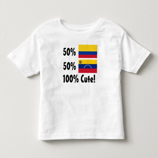 Camiseta De Bebé Venezolano del 50% el 50% el 100% colombiano lindo (Anverso)
