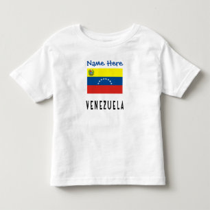 Camiseta De Bebé Venezuela Bandera Venezolana Azul Nombre Personali