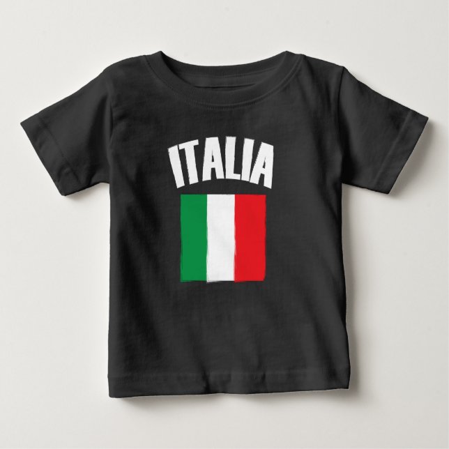 Camiseta De Bebé Ventilador de la bandera italiana de Italia (Anverso)