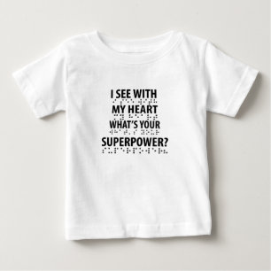 Camiseta De Bebé Veo Con Mi Corazón - Ceguera Braille
