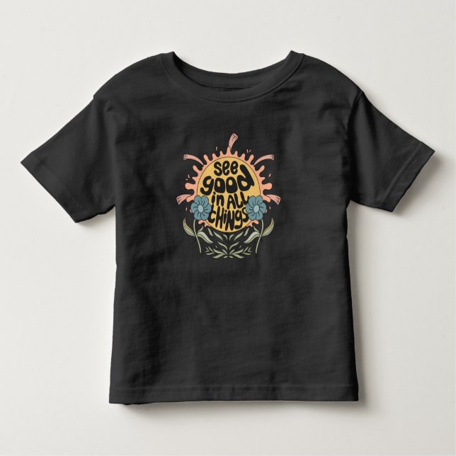 Camiseta De Bebé Ver Bien en todas las cosas Gráfico hippie (Anverso)